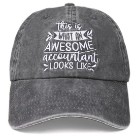 InnoBeta Accountant Gifts, Accounting Cap for Women Men for Christmas, Birthday, Adjustable Embroidered Baseball Hat (Grey)