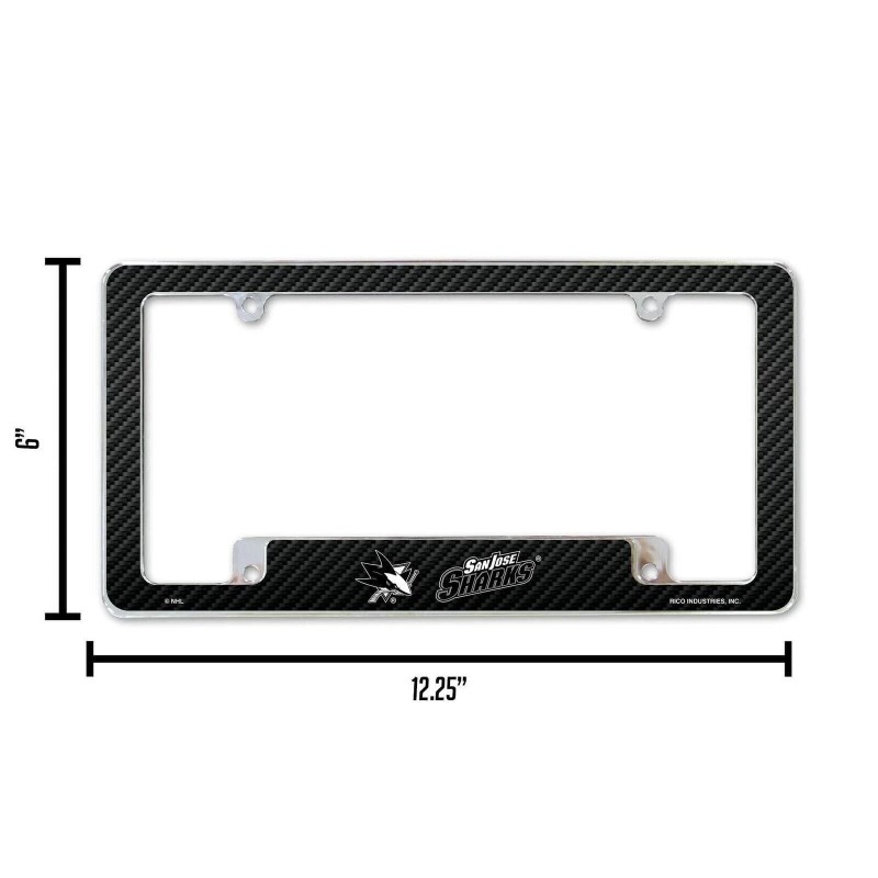 Rico Industries San Jose Sharks Metal License Plate Frame Chrome