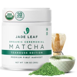 Jade Leaf Matcha Orgánico Ceremonial Primera Cosecha, 30 g (1.06 oz)  Con cultivares Okumidori, Kanayamidori, Sayamakaori, Samidori y Yabukita ideal  