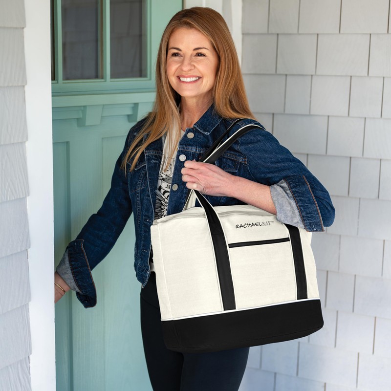 Rachael Ray Insulated Thermal Canvas Tote, Ivory