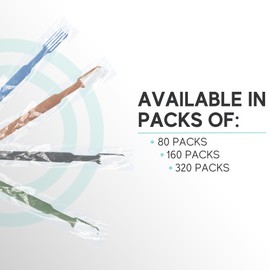 Avistar 80 Prepasted Disposable Toothbrushes Individually Wrapped - Single Use Pre Pasted Disposable Toothbrushes with Toothpaste Built in - Waterless Toothbrush for Travel, Guests, Hotel, & Camping