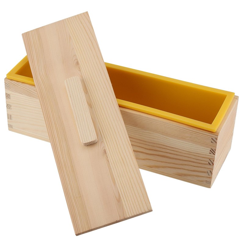 ZOENHOU 3PCS 42oz Soap Molds, Yellow Flexible Rectangular Silicone Soap