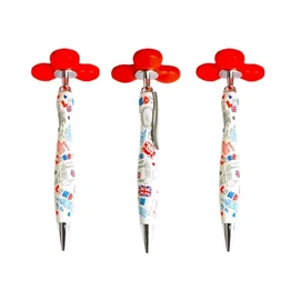 London-Themed Souvenir Pen with Red Spinner Top – Fun and Functional Collectible Gift | Perfect Souvenir or Gift for UK Fans