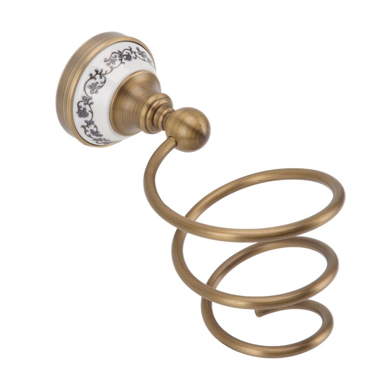 Brass Hair Dryer Holder Antique Retro Hairdryer Hanging Rack for