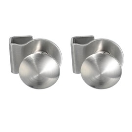 PATIKIL 1-1/8" Glass Door Pull Handle, Stainless Steel 2Pcs No Drilling Door Clips Pulls Handles Knobs with Screw for 5-8mm Shower Glass Cabinet Drawer Display Showcase, Silver