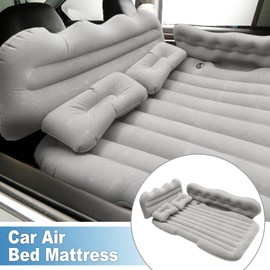 A ABSOPRO Car Air Mattress Sleeping Mat Comfortable 50.39"x30.31"x5.91" Back Seat Bed Camping Air Mattress Bed with Pillows for Car SUV Gray