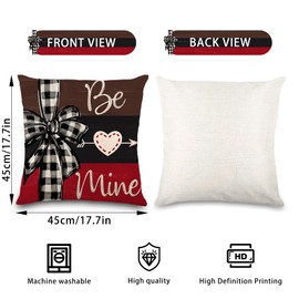 YUJUN 4 Pack Valentine's Day Pillow Covers Decoration,18x18in Buffalo Plaid Farmhouse Red Love Locks Heart Valentine Throw Pillows Cushion Case Couch Decor for Valentine's Day Home Outdoor Decor