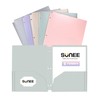 SUNEE 3 Hole Pocket Folders (6 Pack, Pastel Color), Plastic
