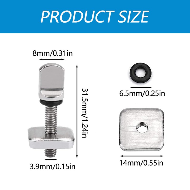 Pack of 4 Longboard Sliding Fin Screw Stainless Steel Fin