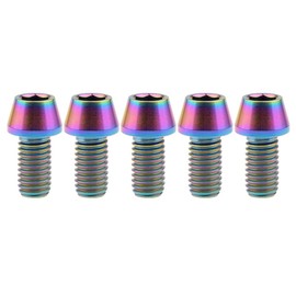 Ruifu 5pcs M8x15 Cone Head Titanium Alloy M8x15mm Bolt Screw Hex Socket Head Bolt (M8x15mm, Rainbow )