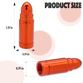 MEAJOO 8PCS Bullet Tire Valve Stem Caps, Anodized Aluminum with Rubber O-Ring Air Leakproof Valve Caps Cover, Universal for Cars, SUVs, Bikes, Trucks and Motorcycles (Orange)