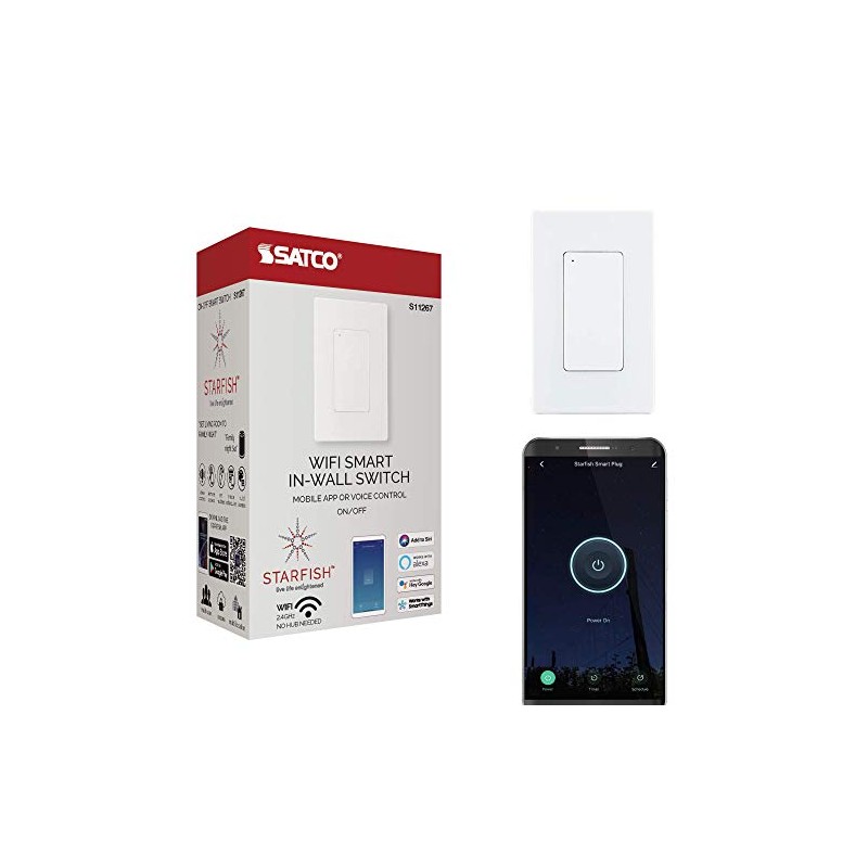 Satco S11267 Starfish WiFi Smart Wall Light Switch, Works with
