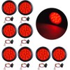 8PCS 4" Inchs Round Trailer Lights, Super Bright Red 12