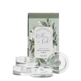 Glass Fermentation Weights – Heavy, Non-Porous Glass Weights for Fermenting – Fermentation Weights for Pickling, Sauerkraut, Kimchi & Probiotic Foods – Wide Mouth Mason Jar Compatible – Set of 4