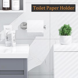 Sotuai 2-Piece Toilet Paper Holder - SUS 304 Stainless Steel Toilet Paper Holder Wall Mount, Toilet Paper Roll Holder for Bathroom, Kitchen, Washroom - Brushed Nickel