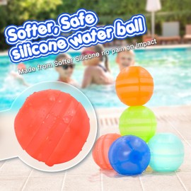 Reusable Silicone Water Balloons, Easy Quick Fill Water Balls, Summer Water Toys, Outdoor Pool Beach Bath Backyard Toys for Kids (6)