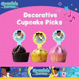 Gracie’s Corner Birthday Party Cupcake Pick Toppers, Two-Sided Cupcake Toppers, Custom Happy Birthday Cupcake Toppers, Perfect for Kids' Birthday Parties,12 Count (Birthday Boy)