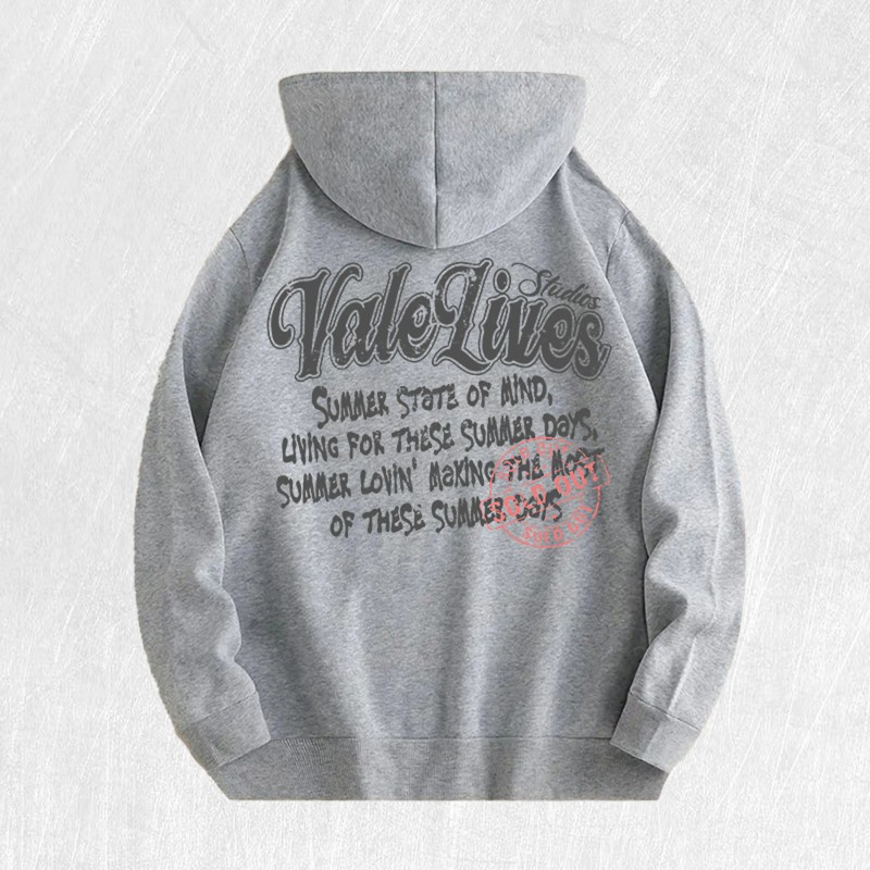 Vale Lives Summer Graphic Hoodie 100% Cotton US Warehouse 6