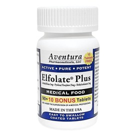 ELFOLATE ELFOLATE Plus? 3mg Bonus Pack 100 Tablets L-Methylfolate Methyl Folate Methylfolate Medical Food Supplement Professional Strength Active Pure Potent