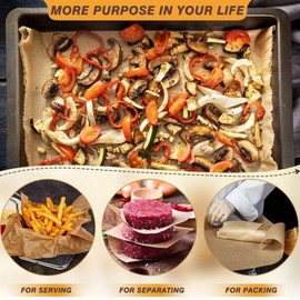 100 Pcs Parchment Paper Sheets for Baking, 8x12 inch Non Stick Baking Parchment Cooking Paper Sheet Pre Cut for Oven Air Fryer