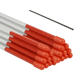 Sunnyglade Driveway Markers 20PCS 49inch Orange Fiberglass Snow Stakes with White Reflective Tape Snow Pole Included a 12inch Install Drill Bit, Easy Visibility at Night for Parking Lots Walkways