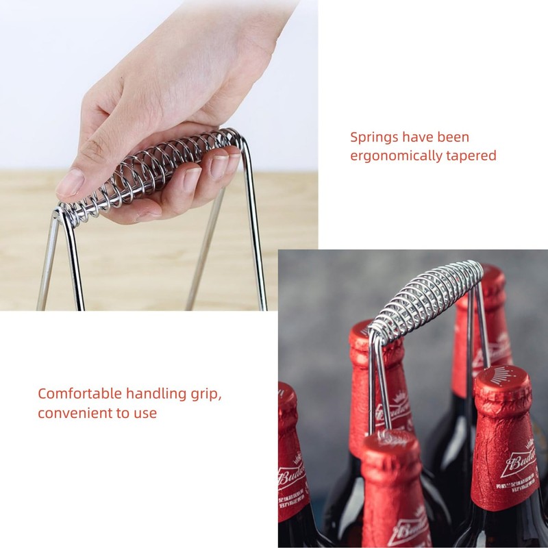 6Pcs Stainless Steel BBQ Spring Handles 4.4-Inch Long Heavy Duty
