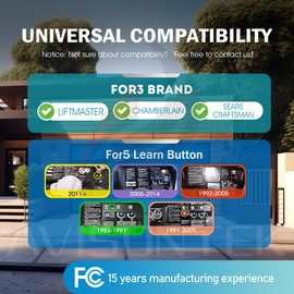 1 Pcs CMXZDCG440 & 1Pcs CMXZDCG453 Sears Craftsman Garage Door Opener Keypad Remote Security+2.0 MyQ 3-Year-Warranty