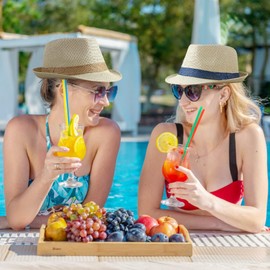 Forwe 4 Pack Straw Fedora Hat for Men Women Short Brim Trilby Hat Classic Panama Summer Beach Sun Hat (B-01)