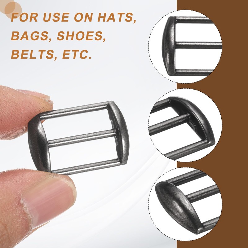 sourcing map 10Pcs Metal Baseball Cap Buckle, Adjustable Cap Strap