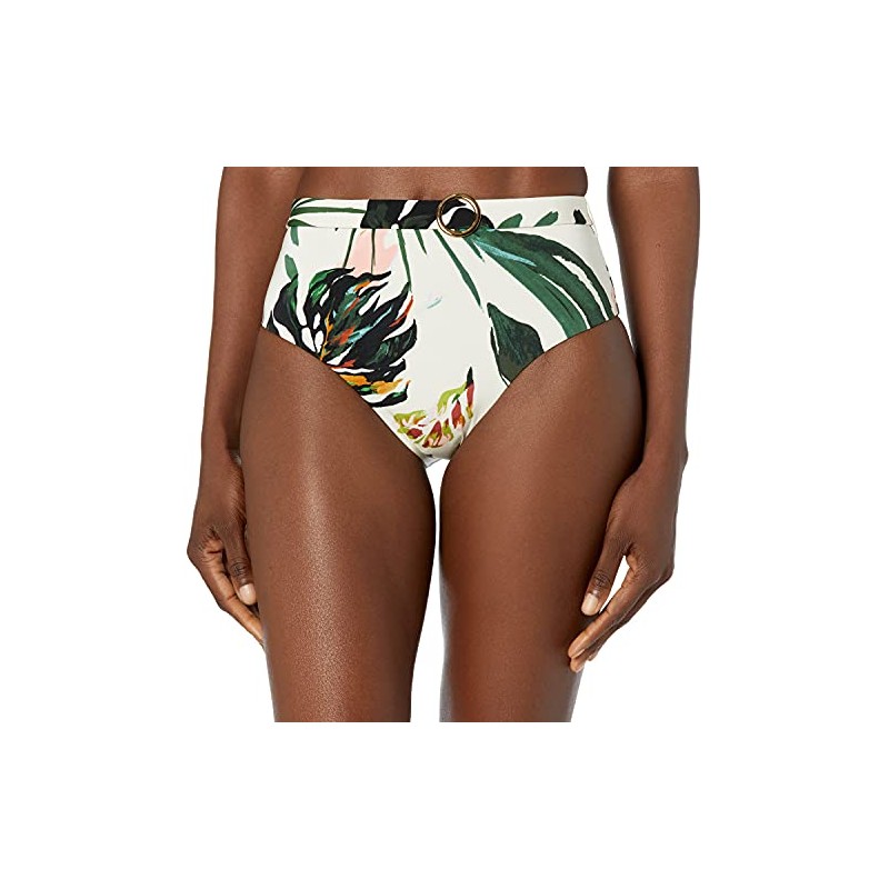 BCBGMAXAZRIA Traje de baño de Cintura Alta para Mujer, Multi//Tropicales,