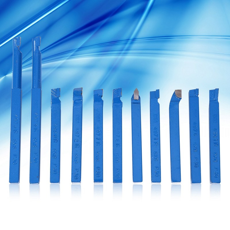 11pcs 8*8mm Lathe Tools Carbide Tipped Weld Milling Cutting Turning