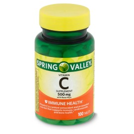 Spring Valley Vitamin C with Rose Hips Supplement, 500 mg, 100 Tablets