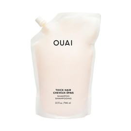 OUAI OUAI Thick Shampoo Refill - Moisturizing Shampoo with Keratin, Marshmallow Root, Shea Butter & Avocado Oil for Thick Hair - Strengthens & Hydrates - Paraben, Phthalate, Sulfate Free Shampoo (32 Fl Oz)