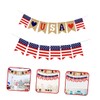 jojofuny 2sets USA Patriotic Bunting American Independence Day Banner Love