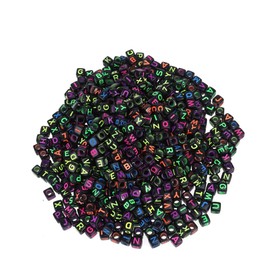 Operitacx Pack of 600 Necklaces Bracelets with Beads DIY A-Z Charms A Necklace Arm Sling Cube Letter Beads Cube Beads for Jewellery Making Bracelet Collar
