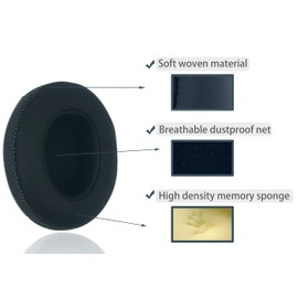 Studio 2.0 Studio 3.0 Replacement Ear Pads Compatible with Beats Studio 2.0 Wireless/Wired Studio 3.0 Headphones, Akkiv Replacement Ear Pads Made of Soft Woven and Memory Foam (Black/Woven)