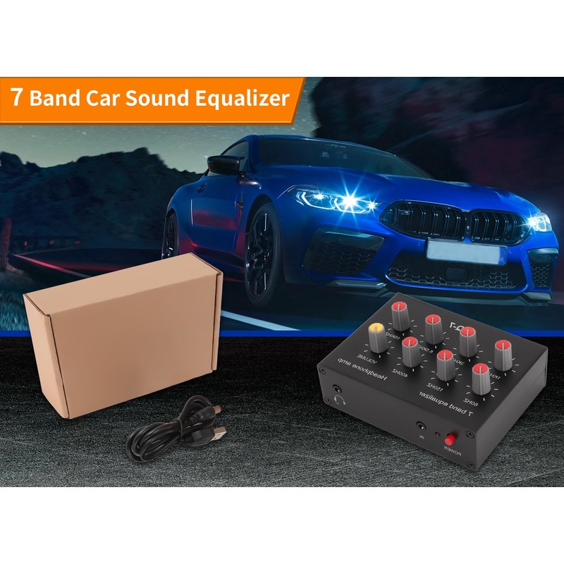 7 Band Sound Equalizer, Dual Channel Digital Equalizer, 12dB High
