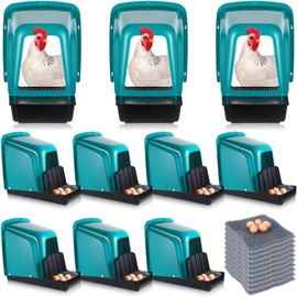 Nuogo 10 Pack Chicken Nesting Box Bulk, Chicken Laying Boxes with Nesting Box Pads Large Nesting Boxes for Chickens Laying Eggs, Plastic Chick Brooder Box for Poultry Farm Backyard Chicken Accessories