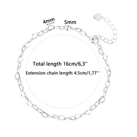 Ryaupy Heart Shaped Bracelet for Women - A Bracelet of Connected Heart Shaped Rings - Simple and Stylish, Suitable for Various Combinations, Metal