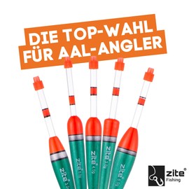 Zite Fishing Glow Stick Floats Set, 5 Pieces Float Assortment with Glow Stick Holder 3g, 4g, 6g, Float Fishing for Night Fishing, Eel, Carp, Zander Fishing Accessories