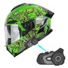1Storm Motorcycle Full Face Helmet Dual Lens/Sun Visor Ghost Green