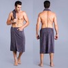Men's Wearable Home Skirt Robe ELS-075 Gray/FREE 3ea