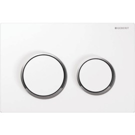 Geberit Cover Plate – Polished Chrome – Omega 20 – White