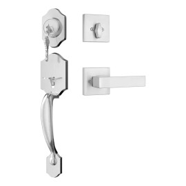 Cerradura Principal Banna Manejable Plateado Cromado Extensible para Puerta 3 Llaves