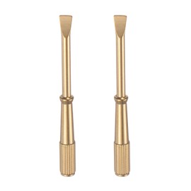 sourcing map 2pcs Mini Bracelet Screwdriver 4mm Titanium Steel Slotted Screw Driver with 5mm Width Non-Slip Handle for Bracelet Repair Screwdriver Tools, Gold Tone