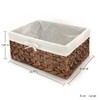 Rectangular Woven Seagrass Storage Bin with Handle,Kingwillow. (water hyacinth, Large)
