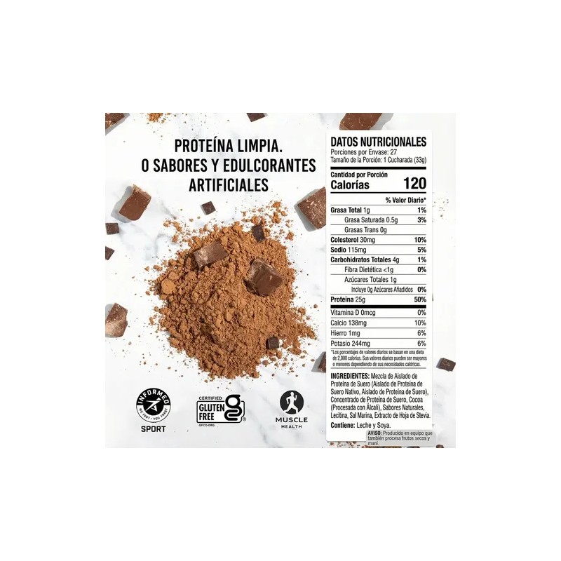Proteína Whey 2 Lb Polvo Rápida Absorción Ascent