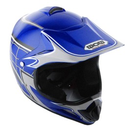 WOW Youth Motocross Helmet BMX MX ATV Dirt Bike Helmet Spider Web Blue + Goggles + Martian Spider Blue Glove Youth Bundle
