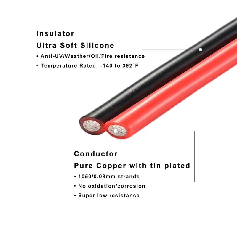 10 Feet Female XT90 Solar Cable 10 AWG, XT90 Connector