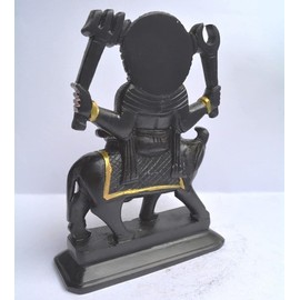 Marble Shani Dev Statue Shani Navagraha (The Nine Planets Series) - Black Stone Statue Idols God for for Puja Sanaischara Chayaputra Gochar Ayushyakarana Khechar Shani Shila for Worship (7" inch)